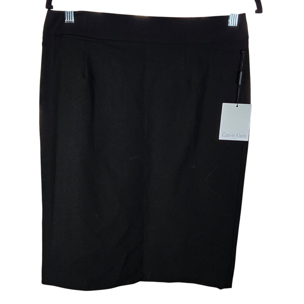 Calvin Klein Womens Black Pencil Skirt Knee Length Business‎ Office Size 8